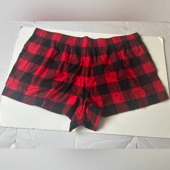 Auden Women’s Sleep Pajama Shorts Red Buffalo Check Plus size 2X - Picture 2 of 7
